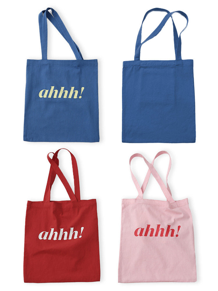 AHHH Logo Print Colorful Tote Bag