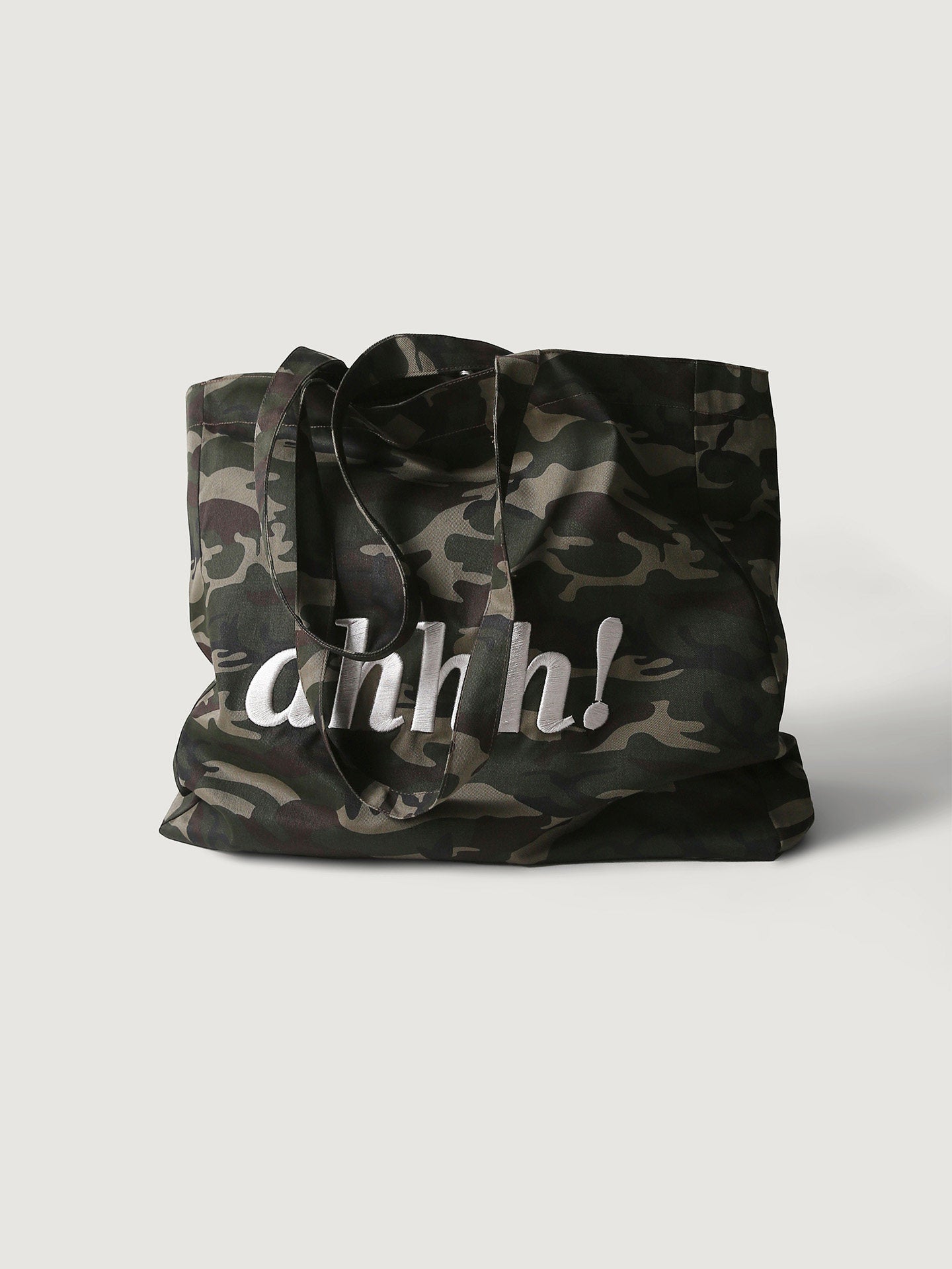AHHH Logo Print Camouflage Tote Bag