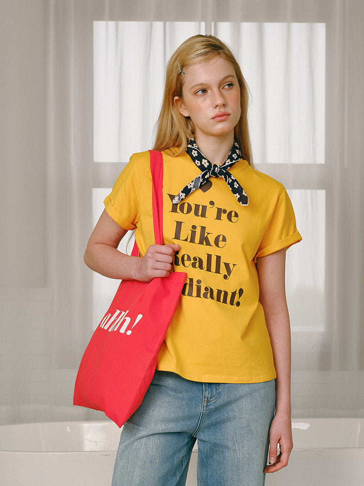 AHHH Logo Print Colorful Tote Bag