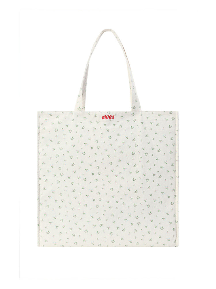 AHHH Logo Print Plaid Tote Bag - Floral