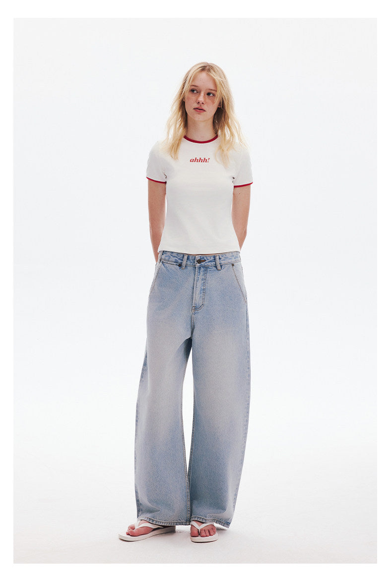 AHHH Print Basic T-shirt - White