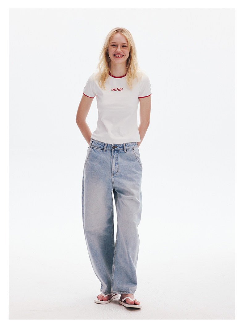 AHHH Print Basic T-shirt - White