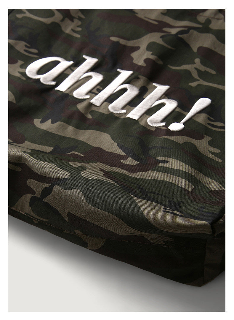 AHHH Logo Print Camouflage Tote Bag
