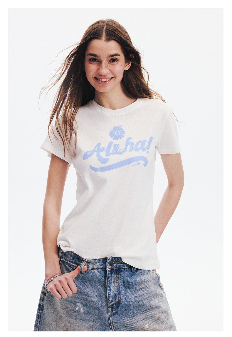 AHHH Bear Print T-shirt - White