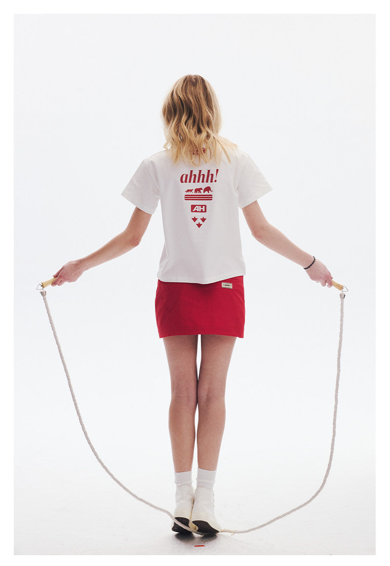 AHHH Logo Print T-shirt - White