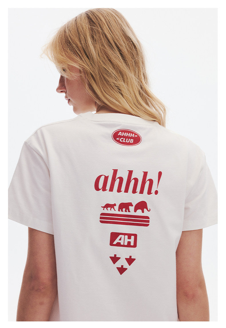 AHHH Logo Print T-shirt - White