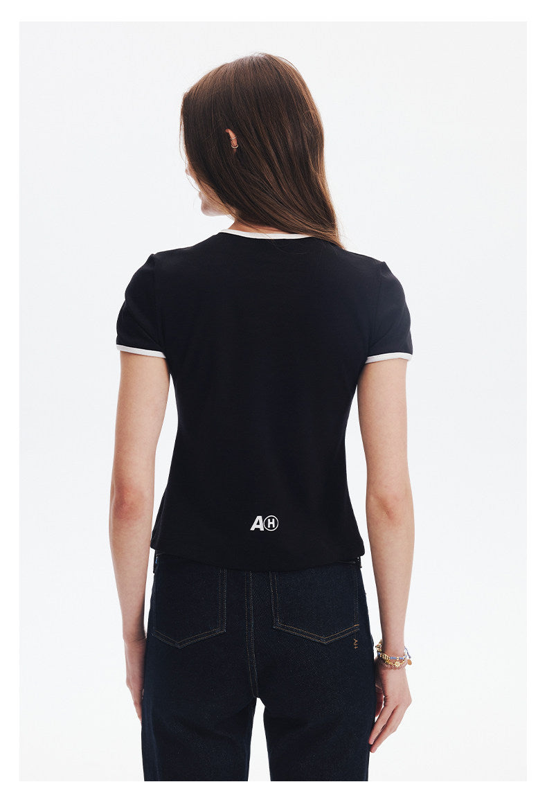 AHHH Print Basic T-shirt - Black