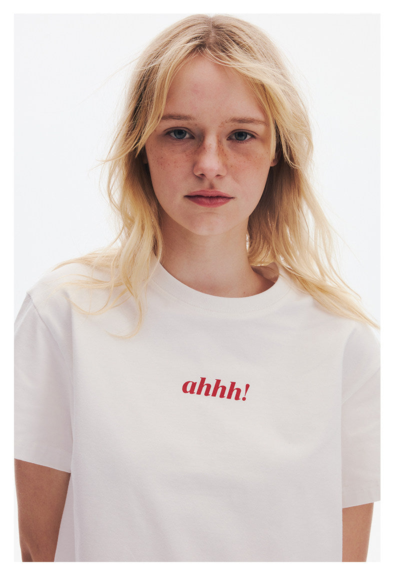 AHHH Logo Print T-shirt - White