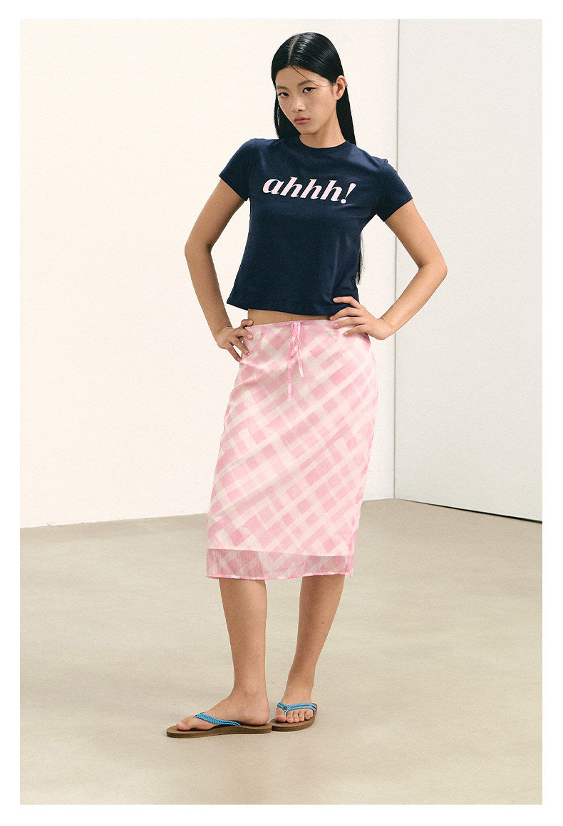 AHHH Logo Print Short Sleeve T-shirt - Black