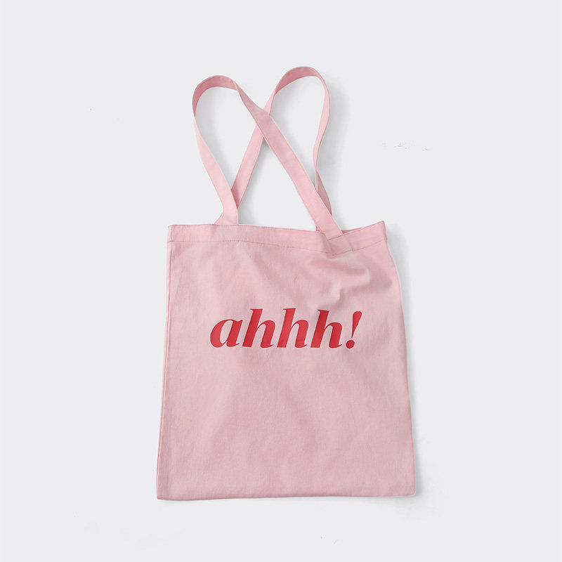 AHHH Logo Print Colorful Tote Bag