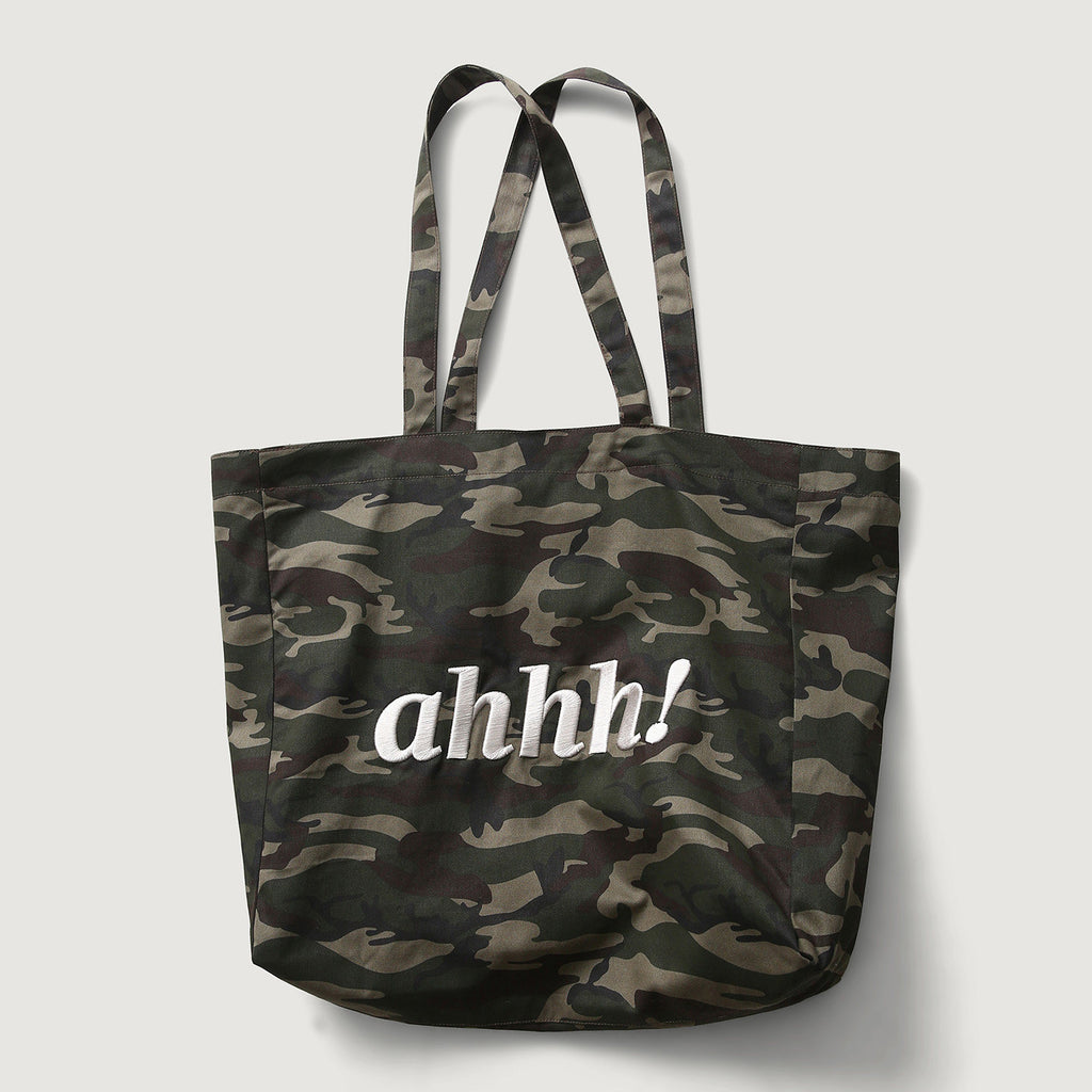AHHH Logo Print Camouflage Tote Bag