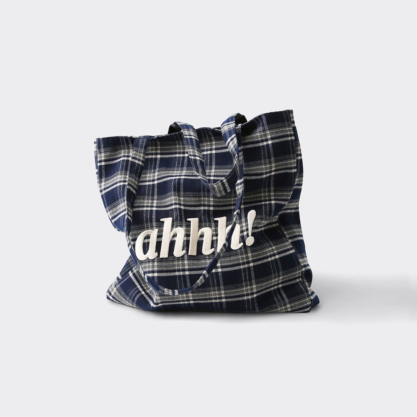 AHHH Plaid Tote Bag - Navy
