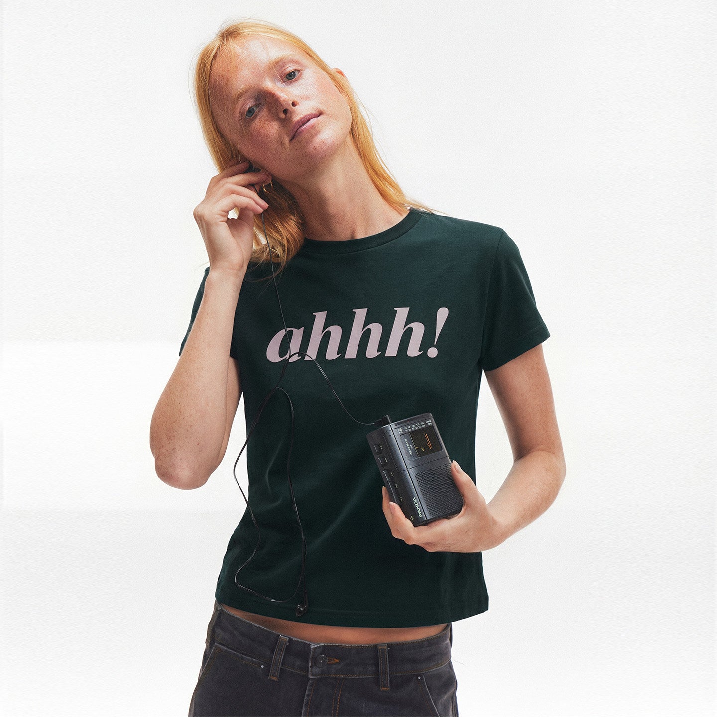 AHHH Logo Print Short Sleeve T-shirt - Navy