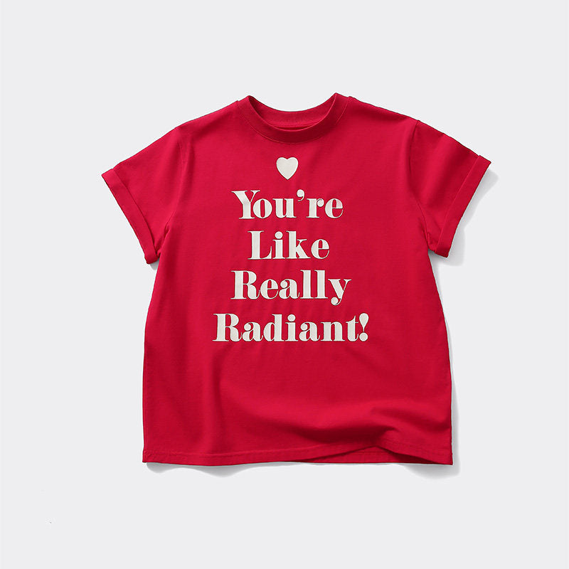 AHHH Plaid Logo Print T-shirt - Red