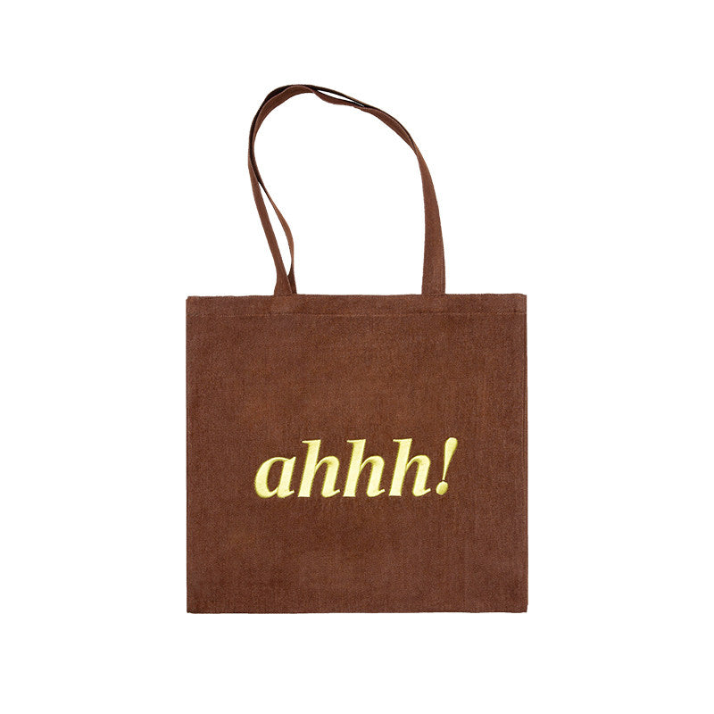AHHH Logo Print Striped Tote Bag